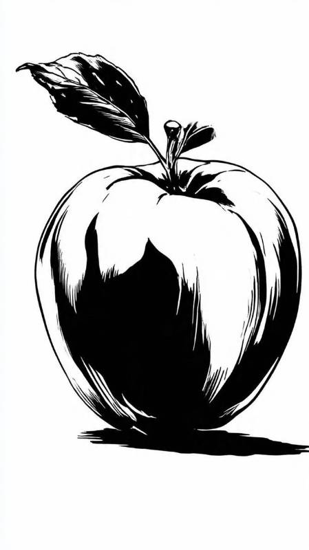 Apple Black And White 1
