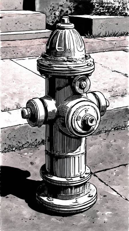 Fire Hydrant Study 1 Black And White 