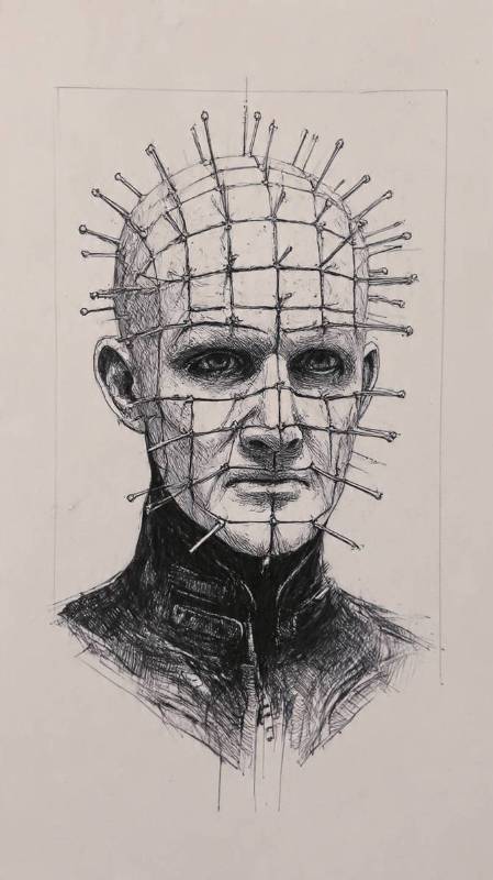 Pinhead From Hellraiser Drawing 1