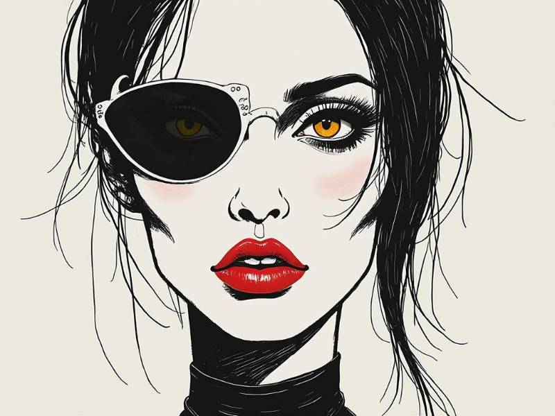 Red Lips 1 Lens Sunglasses