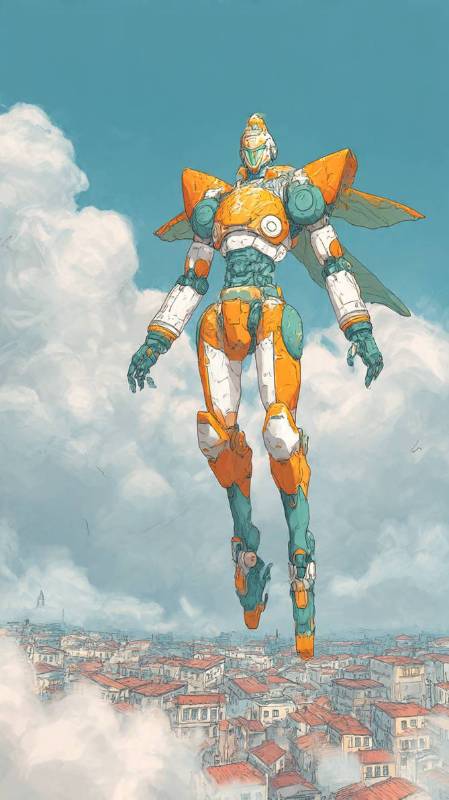 Yellow Teal Mecha 2