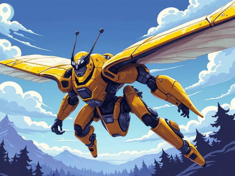 Bee Knight Flying In Mountains Big Antennae