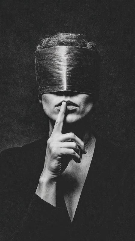 Blind Woman Silencing Herself