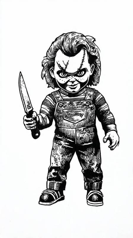 Chucky Black And White 1