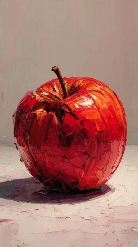 Cracked Apple Oil Painting 