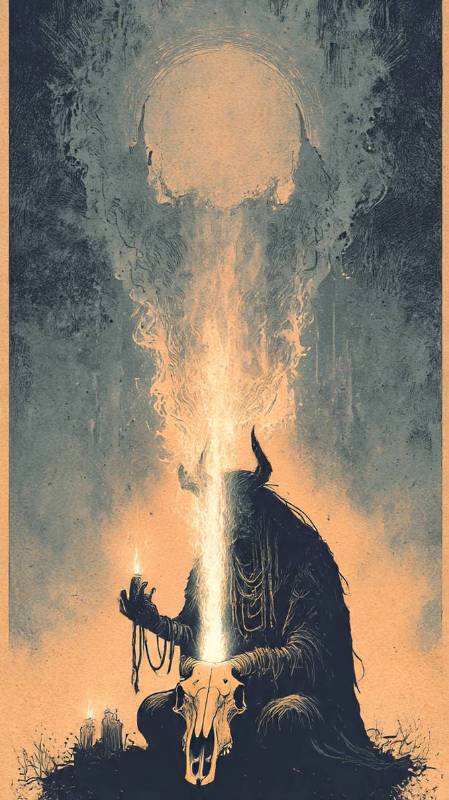 Demon Under A Spell And Moon