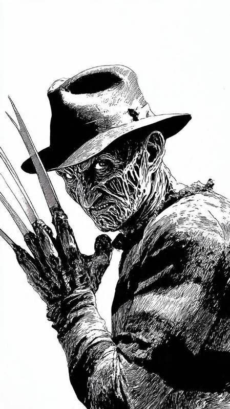 Freddy Krueger Black And White 1