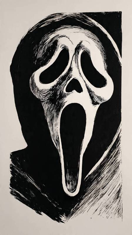 Ghostface From Scream Black And White 2