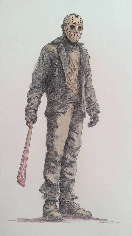 Jason From Friday The 13th Drawing 1