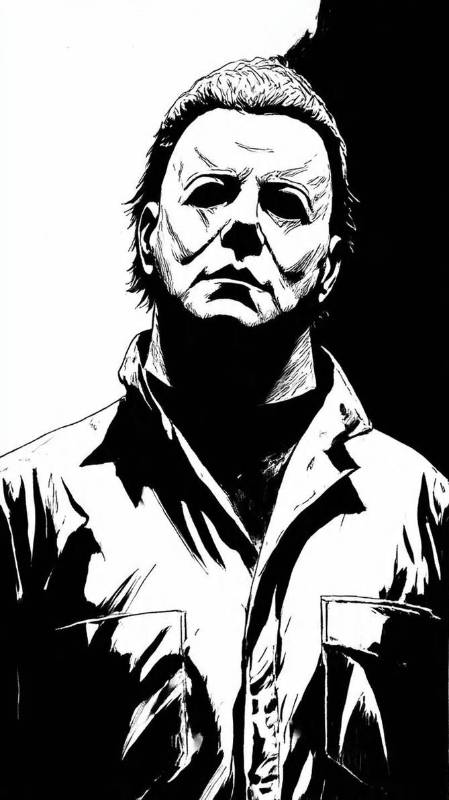 Michael Myers Black And White 1