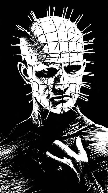 Pinhead From Hellraiser Black And White 1