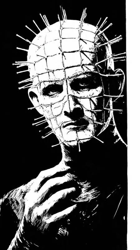 Pinhead From Hellraiser Black And White 2