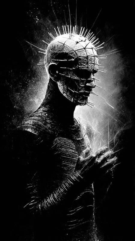 Pinhead From Hellraiser Black And White 3