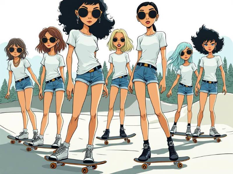 Skater Girls At The Park