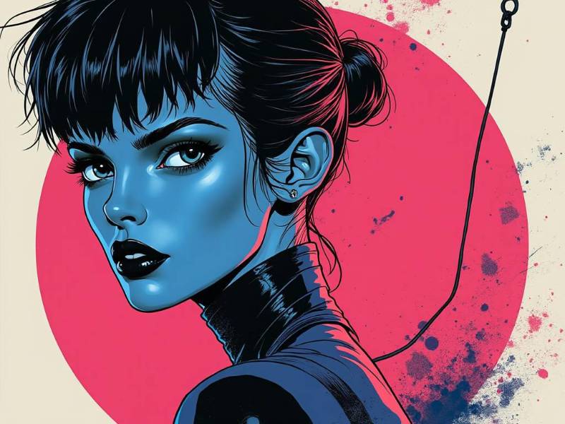 Stark Blue Tint Woman Pursing