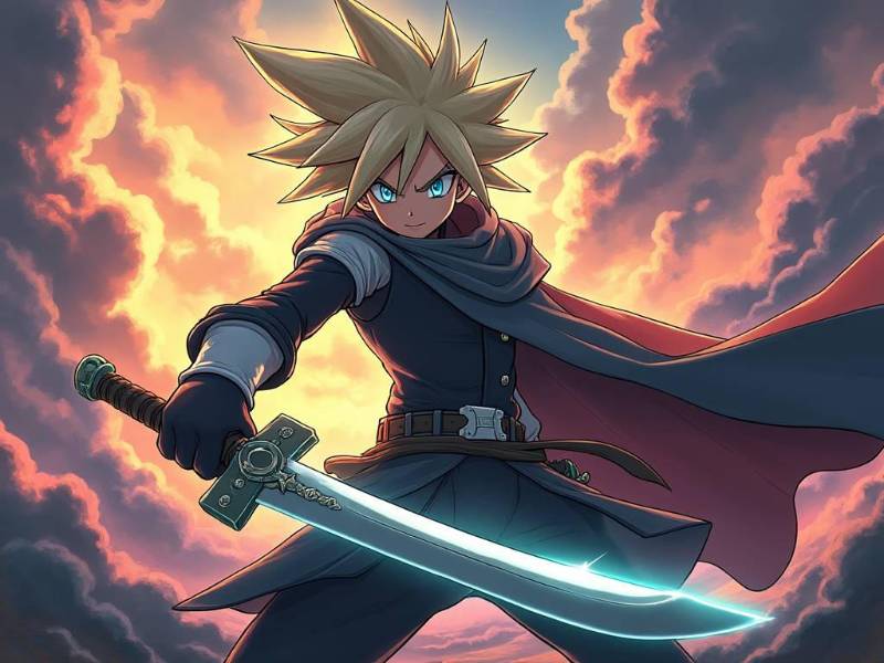 Swordsman Emerging Steely Eyes