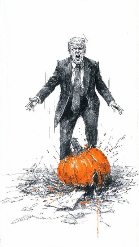 Trump Cries At A Smashed Pumpkin