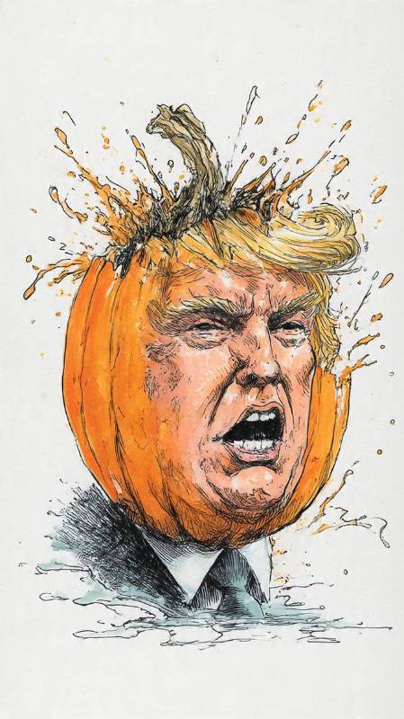 Trump On Pumpkin Face Sketch