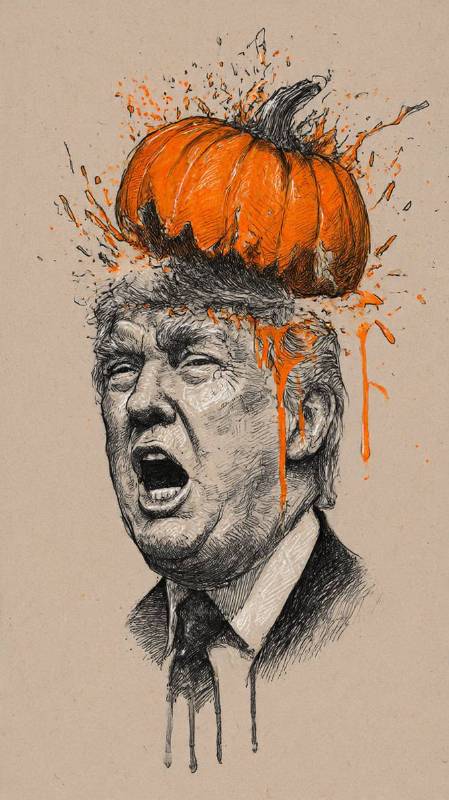 Trump Smashed With Pumpkin