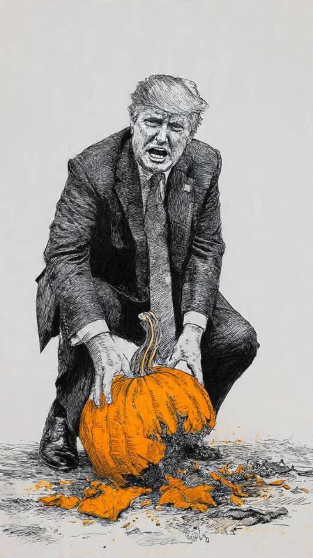 Trump Smashing A Pumpkin 1