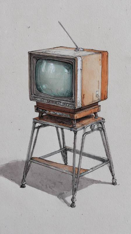 TV On Stand In Color