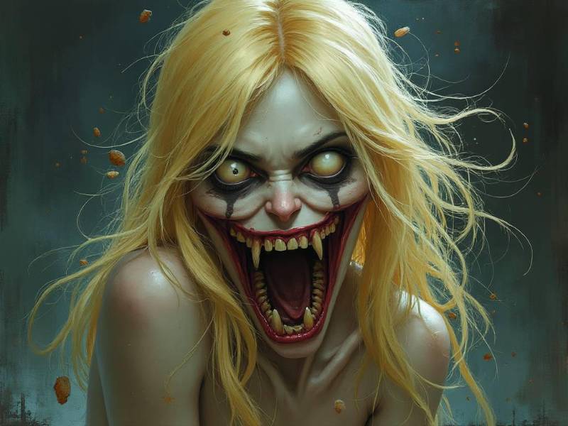 Vampire Blondie Opens Wide